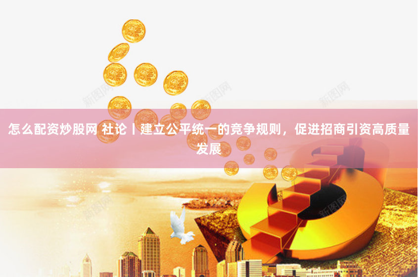 怎么配资炒股网 社论丨建立公平统一的竞争规则，促进招商引资高质量发展